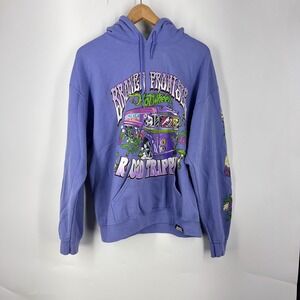 Broken Promises Hot Wheels Road Trippin Purple Graphic Hoodie Mens Skulls Roses